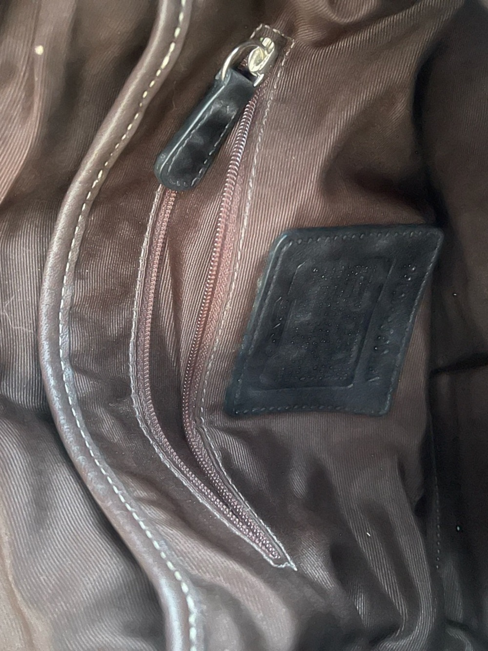 Coach Brown Leather Shoulder Bag with Silver Buckle - Picture 8 of 8